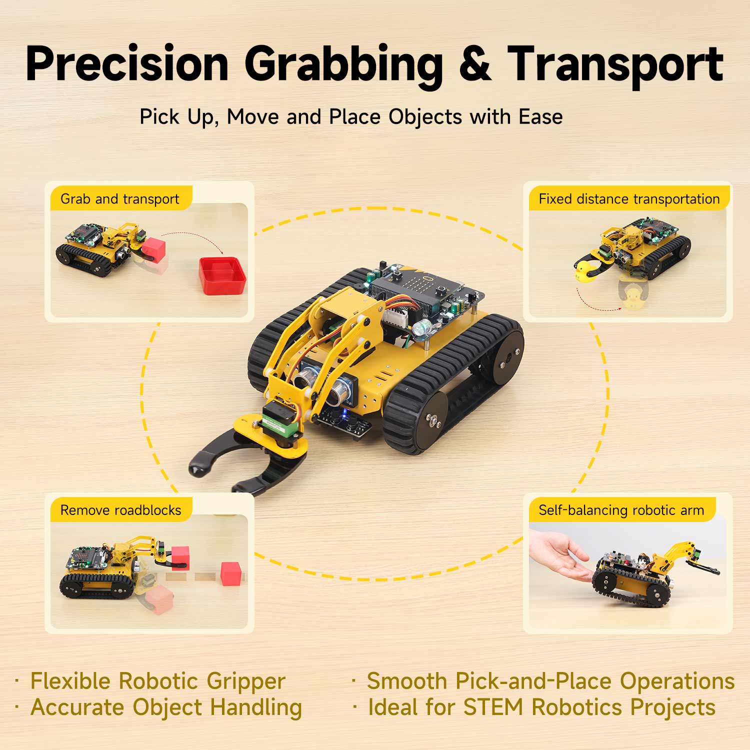 Last:bit Tracked Robot Car for BBC micro:bit, Voice Interaction, MakeCode/MicroPython Programming, STEM Education