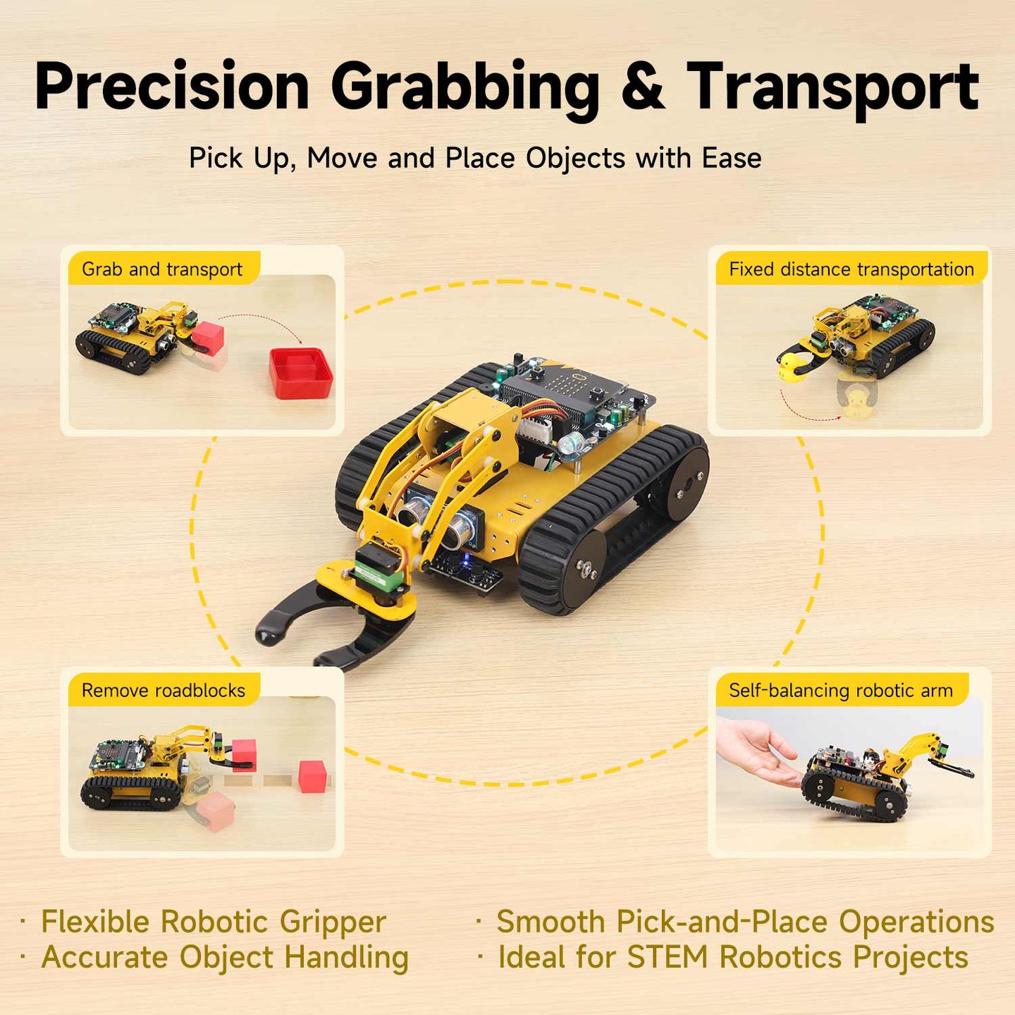 Last:bit Tracked Robot Car for BBC micro:bit, Voice Interaction, MakeCode/MicroPython Programming, STEM Education
