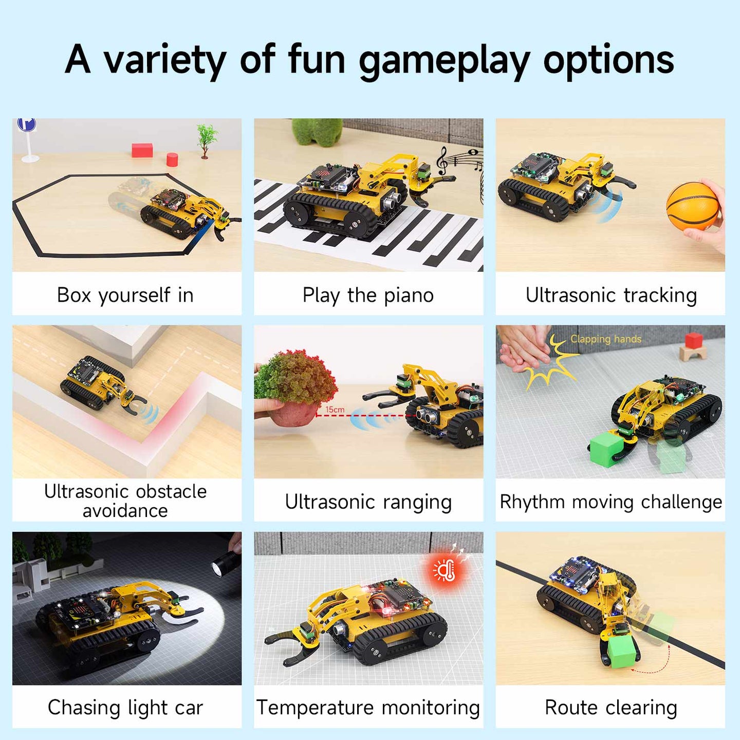 Last:bit Tracked Robot Car for BBC micro:bit, Voice Interaction, MakeCode/MicroPython Programming, STEM Education