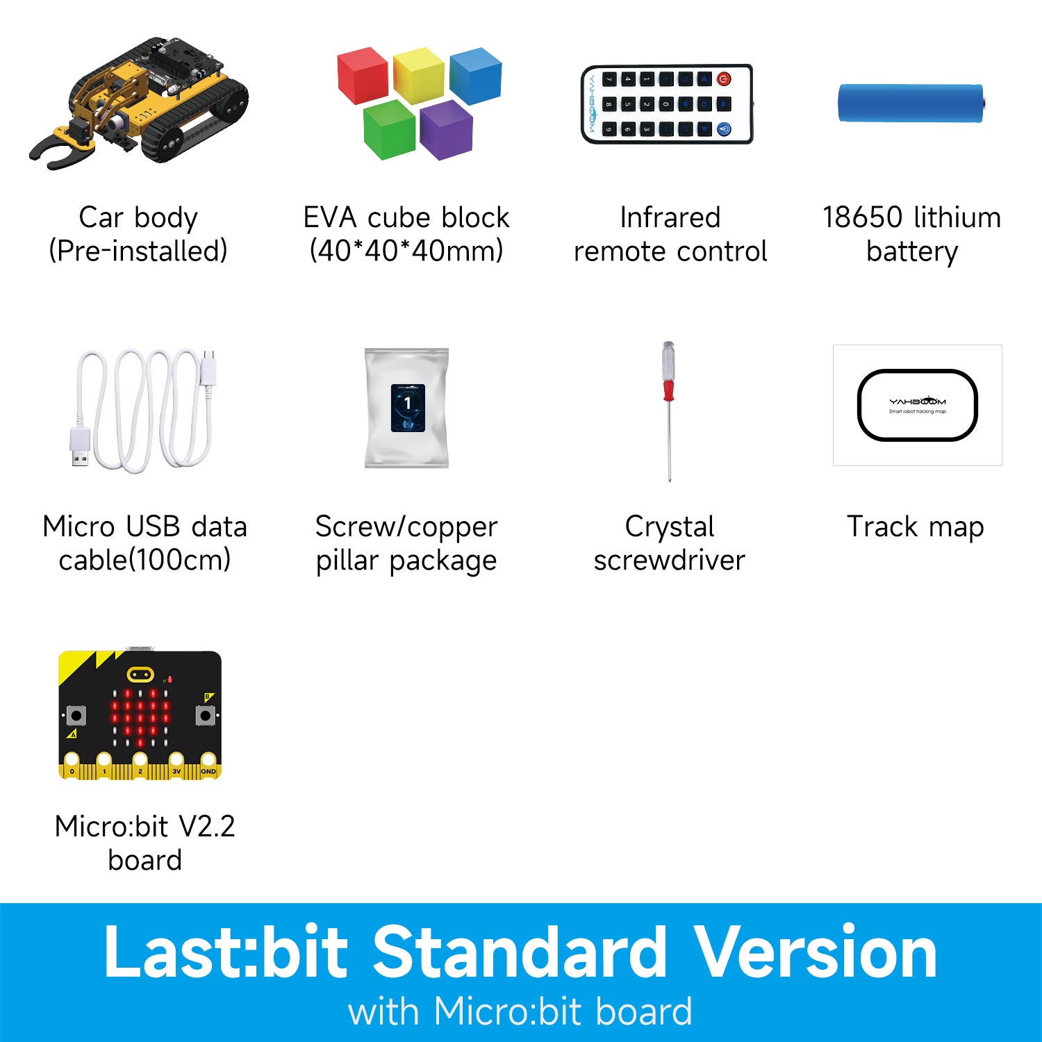Last:bit Tracked Robot Car for BBC micro:bit, Voice Interaction, MakeCode/MicroPython Programming, STEM Education
