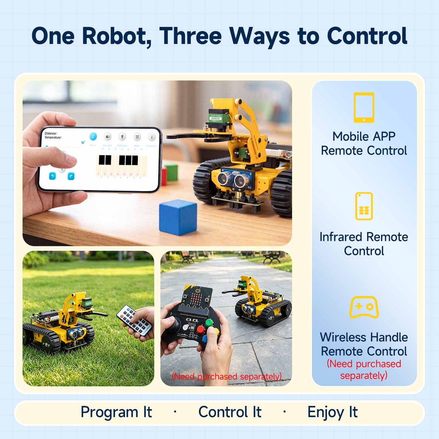 Last:bit Tracked Robot Car for BBC micro:bit, Voice Interaction, MakeCode/MicroPython Programming, STEM Education