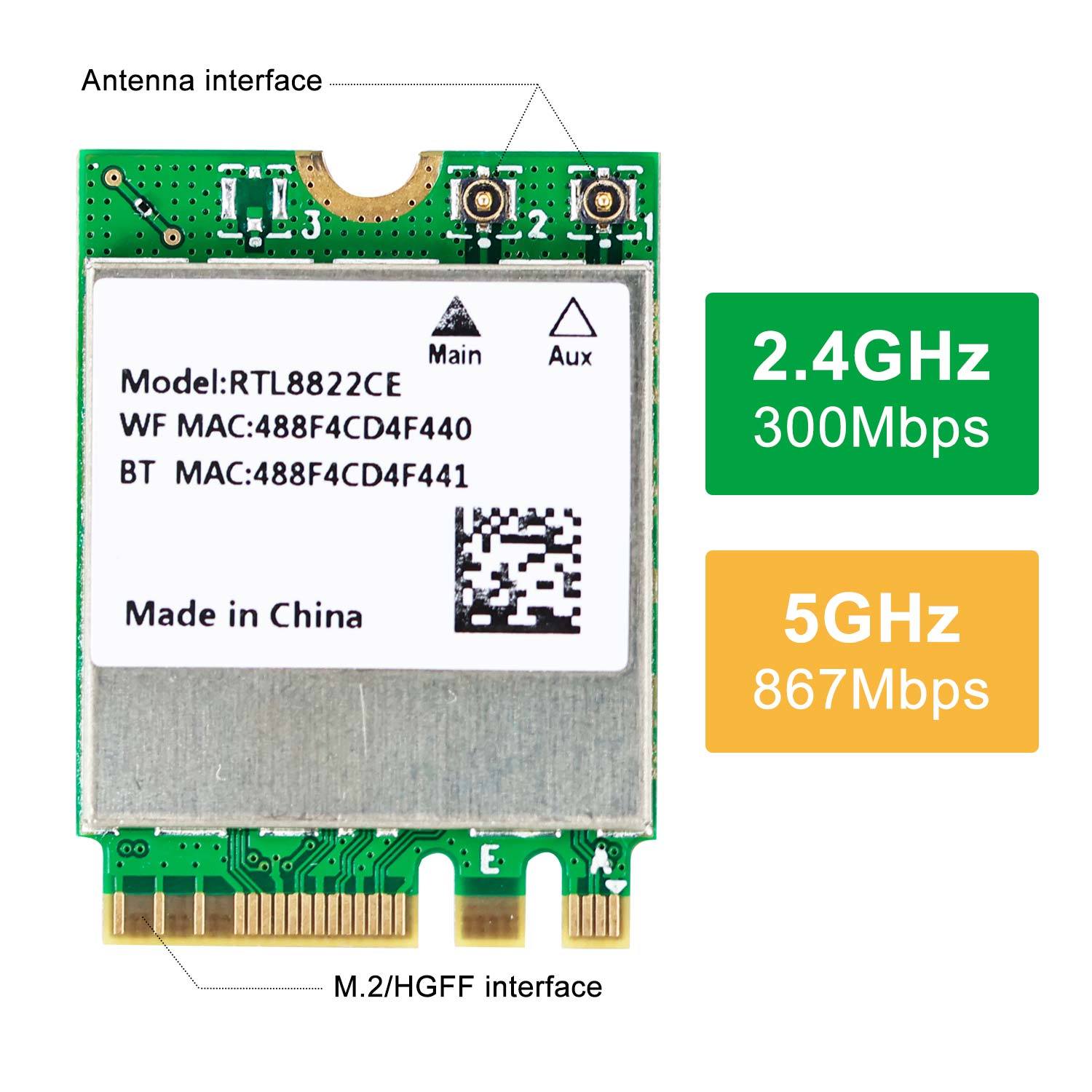 8822CE NGW dual-band network card M.2 for Jetson NANO/Xavier NX/TX2 NX/Orin NANO SUPER/Orin NX SUPER