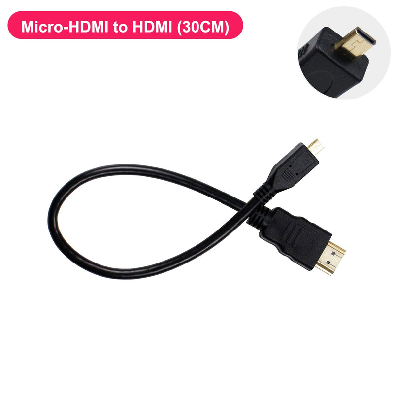 Micro-HDMI to HDMI cable for Raspberry Pi 5/4B