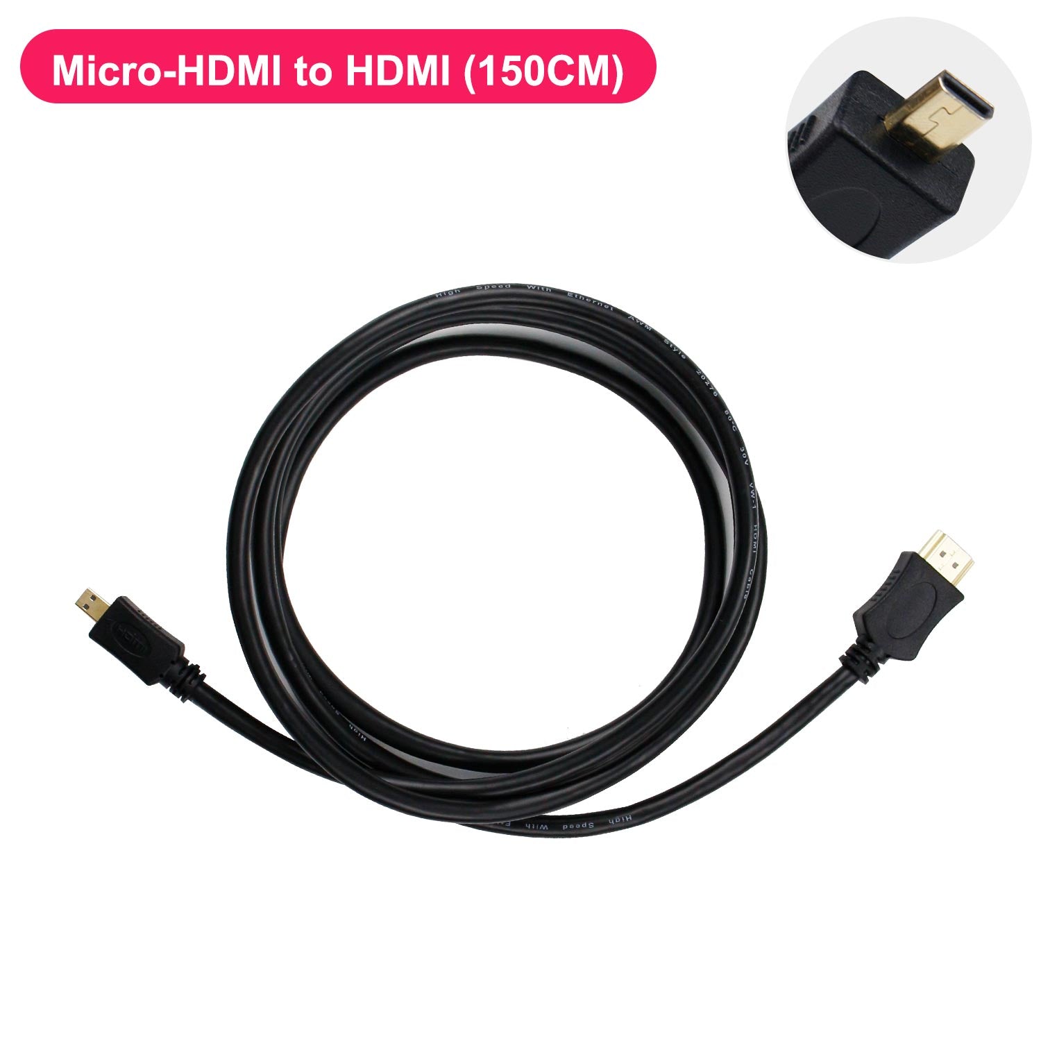 Cable micro-HDMI a HDMI para Raspberry Pi 4B/Raspberry Pi 5