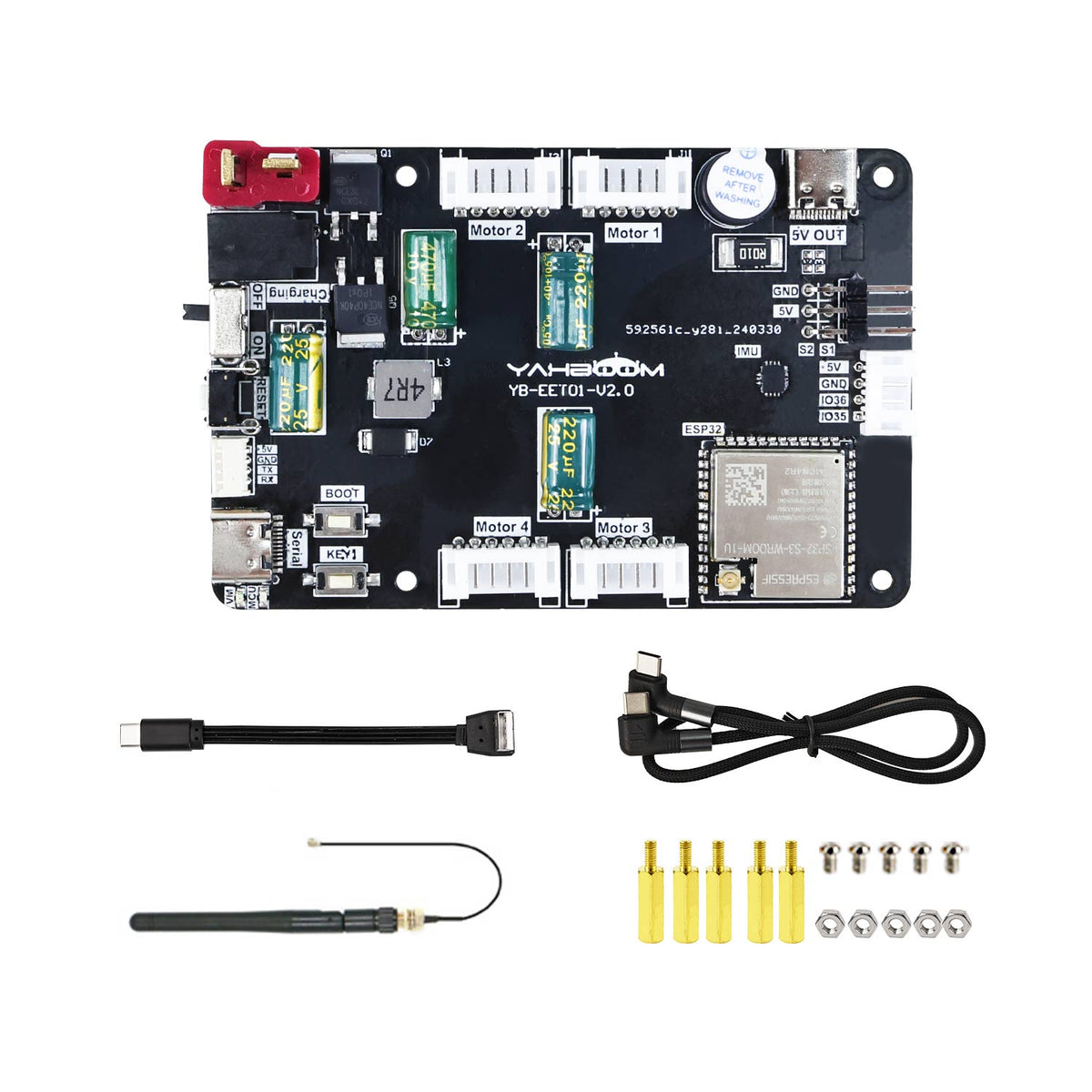Raspberry Pi 5 Expansion Board With ESP32 Chip Support Micro ROS Robot
