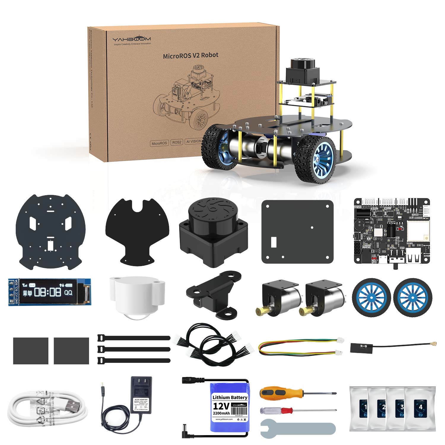 MicroROS V2 ROS2 AI Robot Car for PC virtual machine (MacOS is not supported)