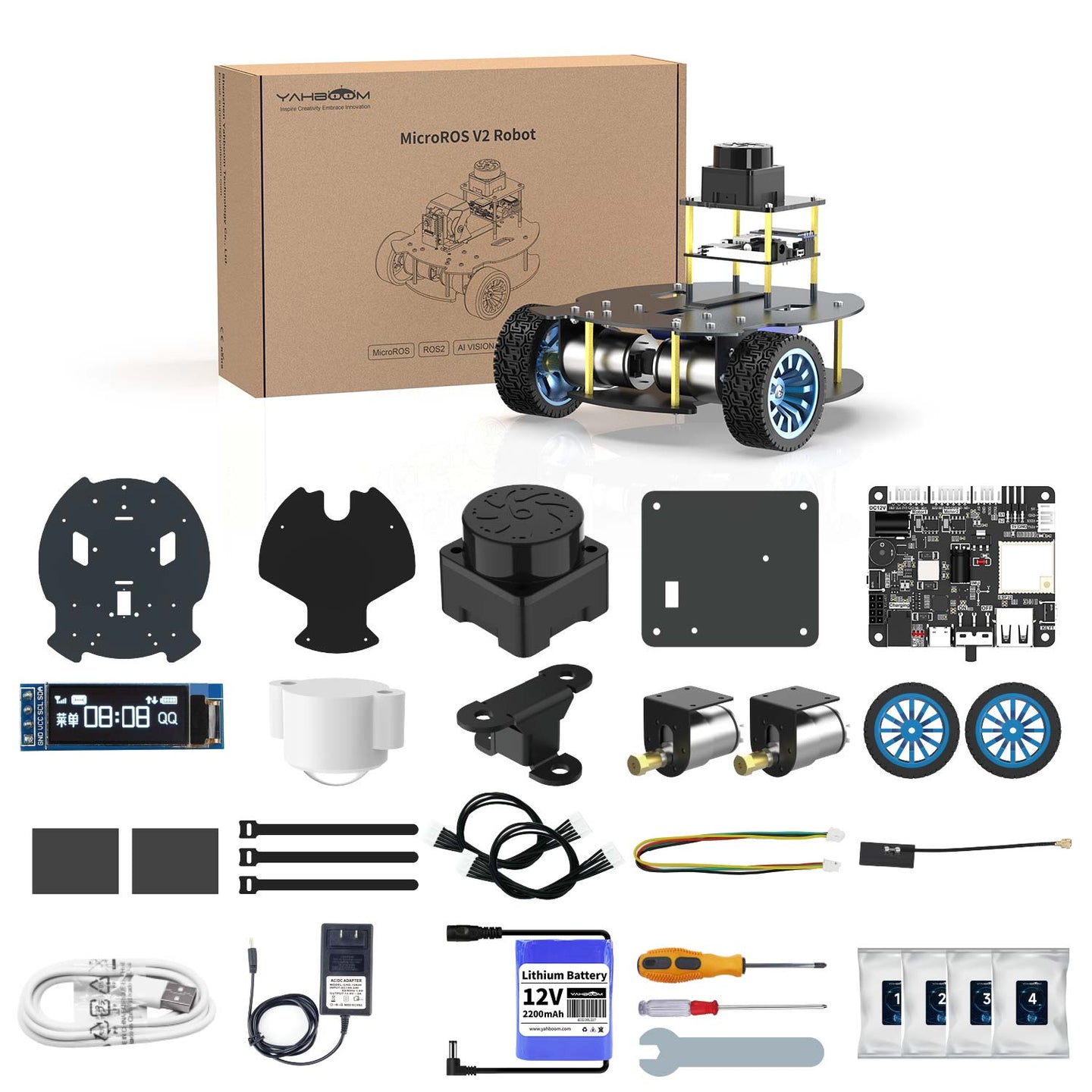 MicroROS V2 ROS2 AI Robot Car for PC virtual machine (MacOS is not supported)