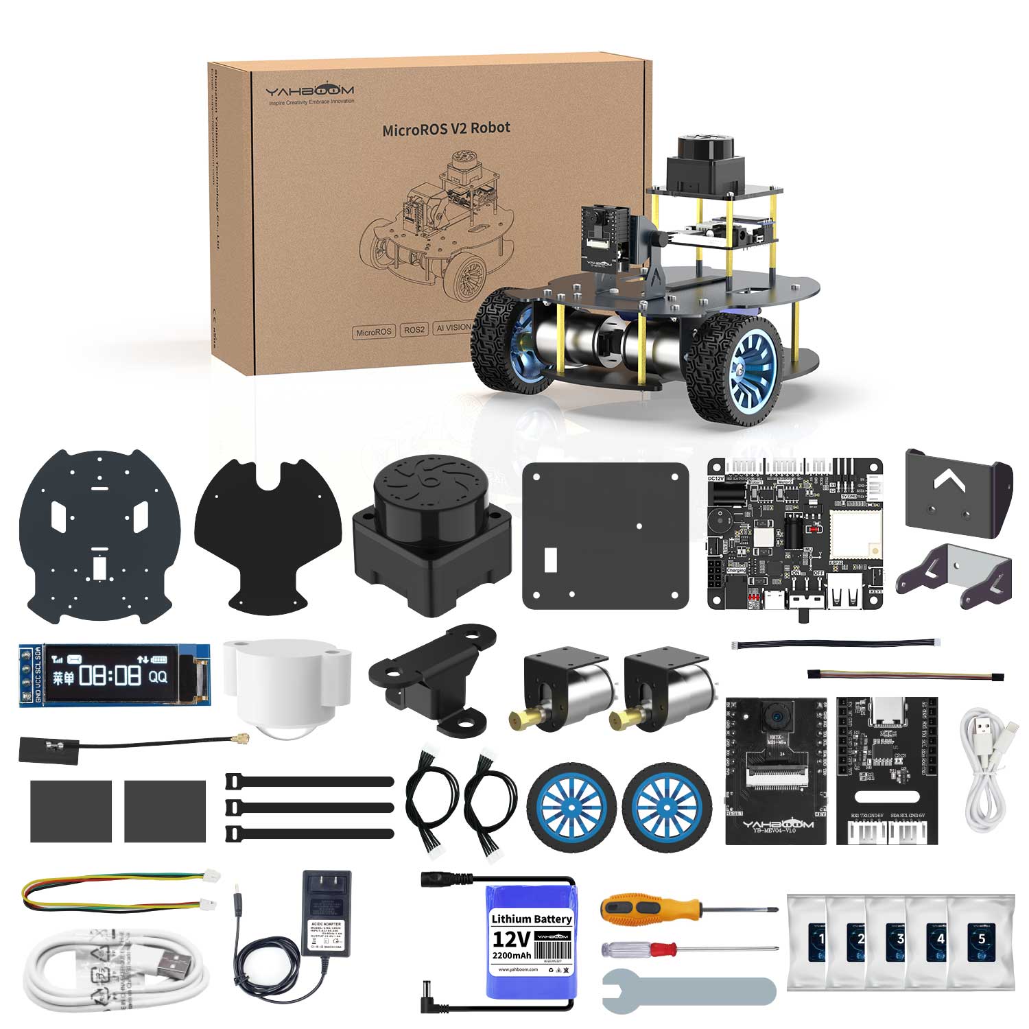 MicroROS V2 ROS2 AI Robot Car for PC virtual machine (MacOS is not supported)