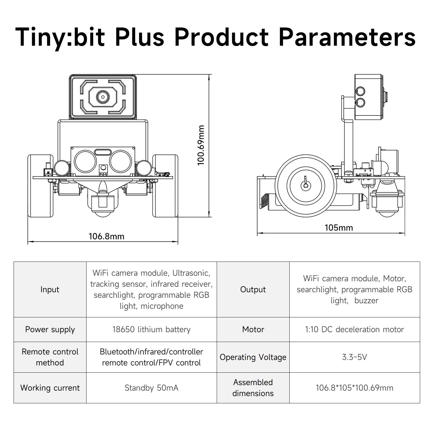 Microbit Size Kit de coche robot Yahboom Microbit Juguetes programables Programación ...