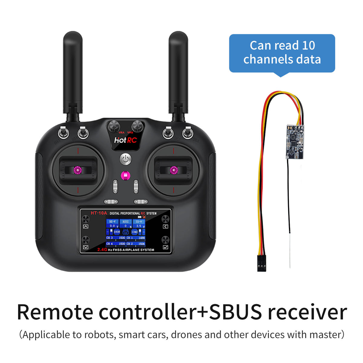 Receiver Controller HOT RC 2.4G RC 10CH Transmitter FHSS and 8CH Receiver With SBUS module