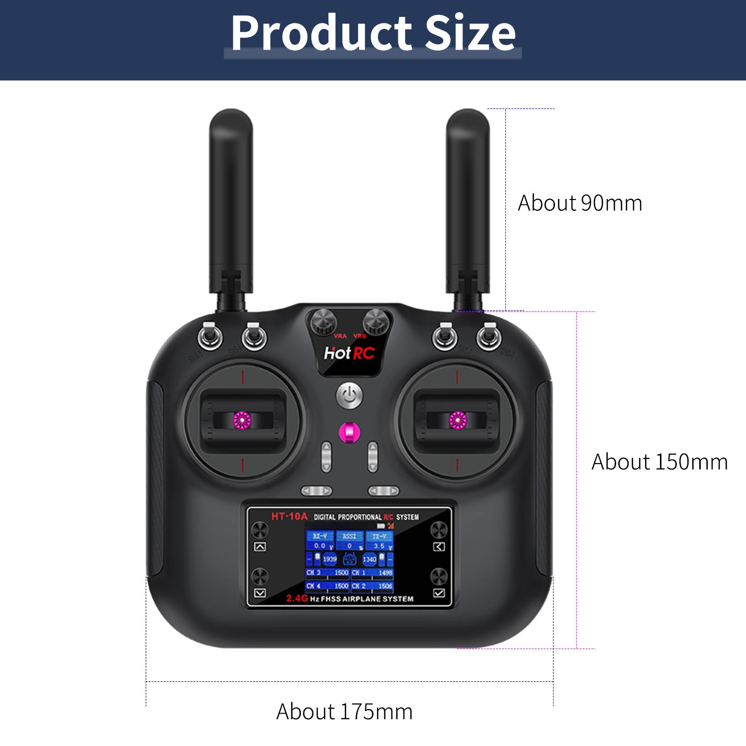 HOT RC 2.4G RC 10CH Transmitter FHSS and 8CH Receiver With SBUS module