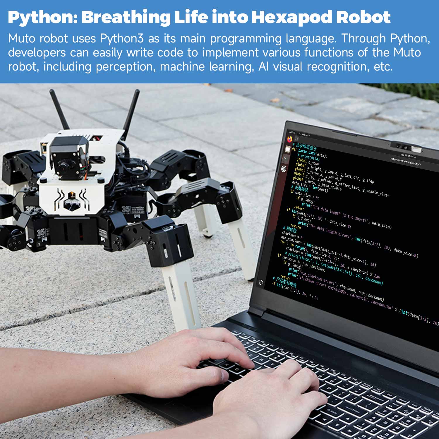 18DOF Hexapod Robot Python Programming for Raspberry Pi Jetson NANO