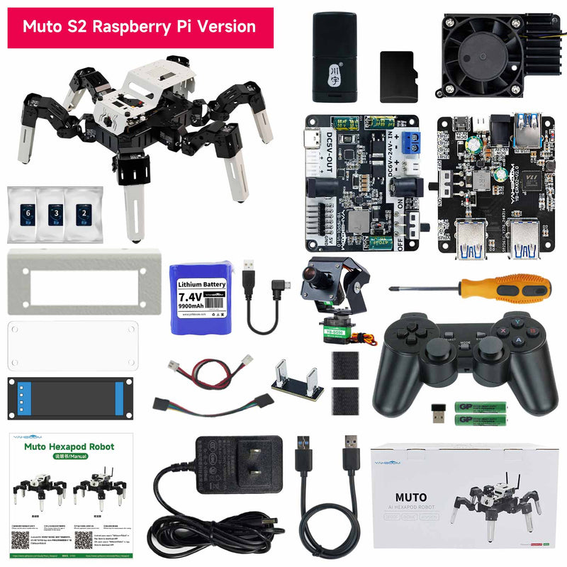 18DOF Muto S2 Hexapod Robot for Raspberry Pi 5 and NVIDIA Jetson NANO