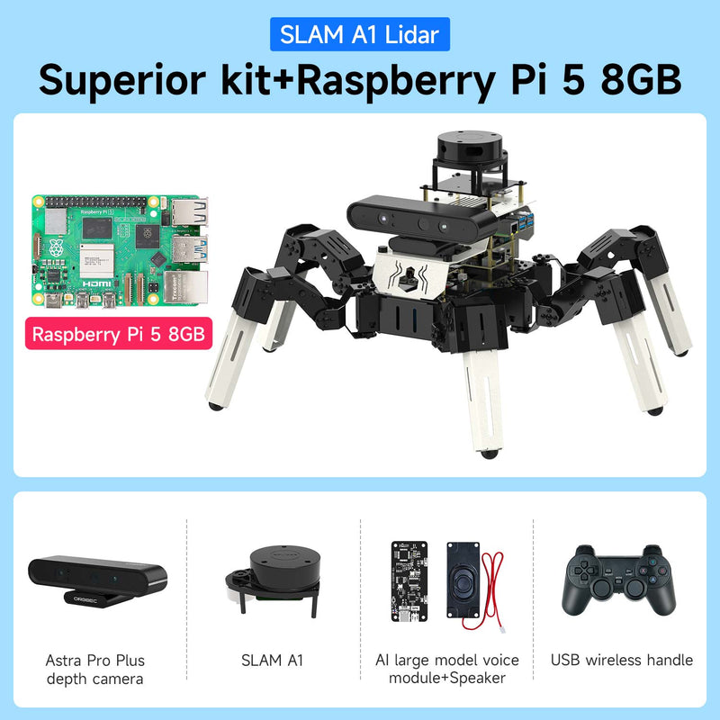 18DOF ROS2 Hexapod Robot for Raspberry Pi 5 and NVIDIA Jetson NANO