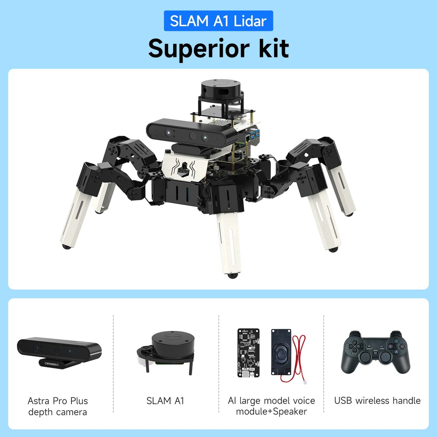 18DOF Muto RS AI Large Model Hexapod Robot ROS2 for Raspberry Pi 5