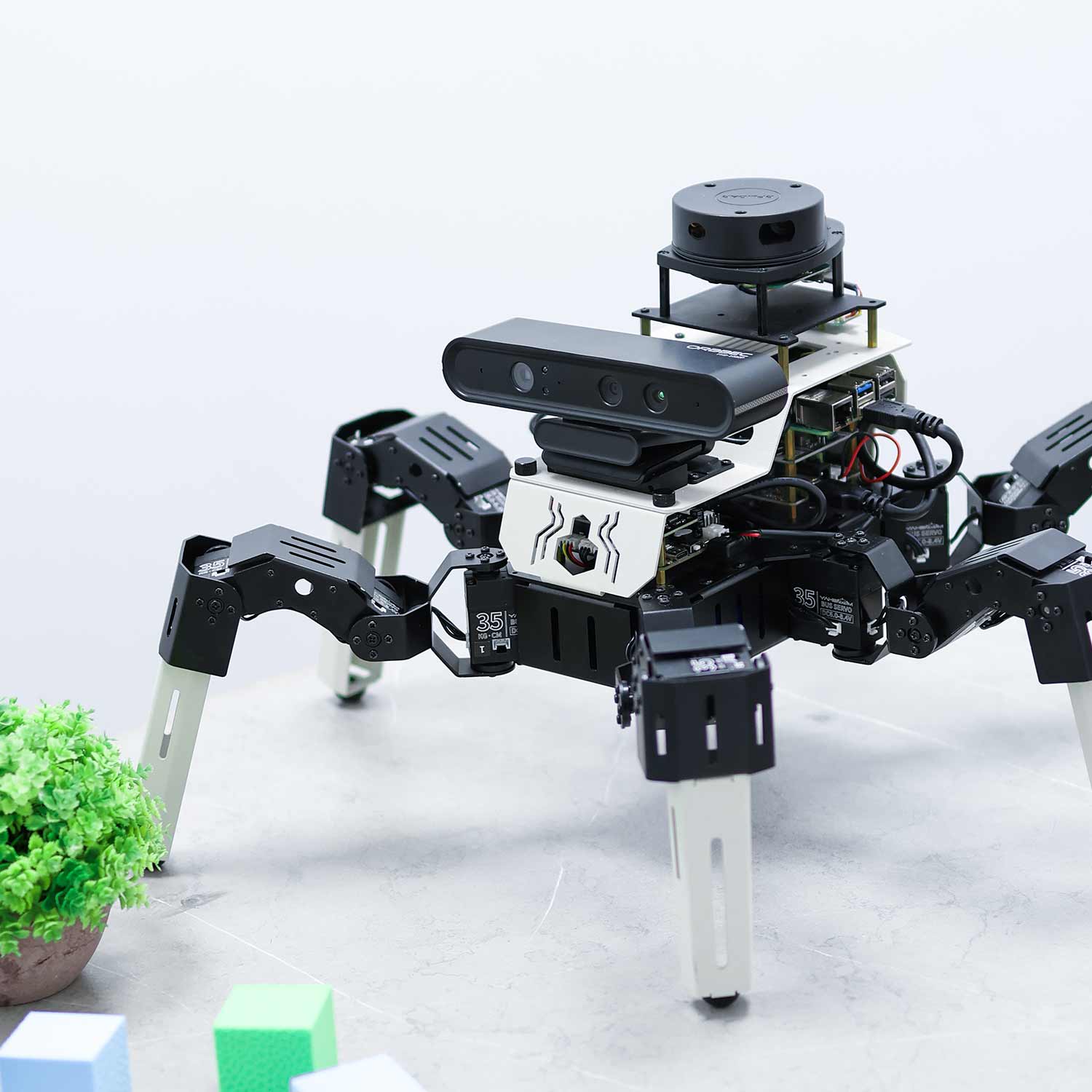 18DOF Muto RS AI Large Model Hexapod Robot ROS2 for Raspberry Pi 5