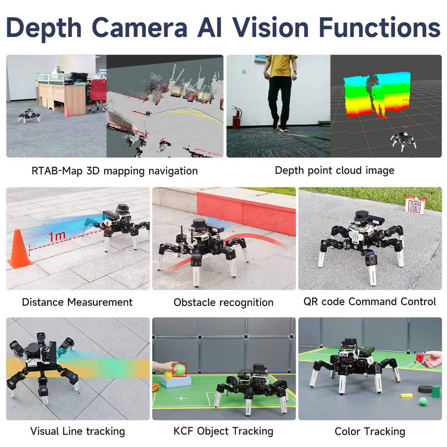 18DOF Muto RS AI Large Model Hexapod Robot ROS2 for Raspberry Pi 5