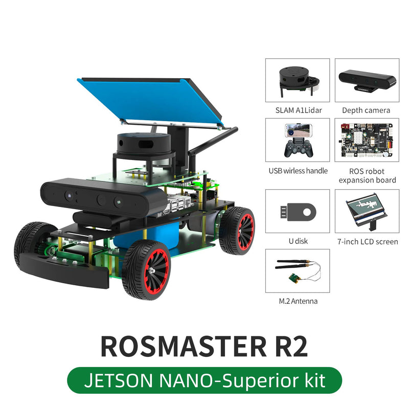 ROSMASTER R2 ROS2 Robot with Ackermann structure for Jetson NANO 4GB/Orin NANO/Orin NX/RPi 5/4B(Max Speed:1.8m/s)