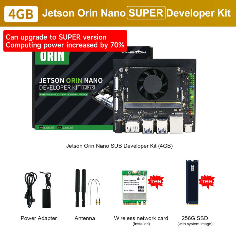 Jetson Orin NANO SUPER AI Large Model Developer Kit(SUB/Official) with 4GM/8GB RAM(34TOPS/67TOPS)