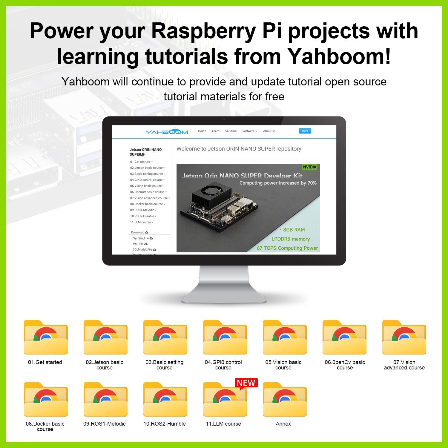 Yahboom has been providing free tutorials for NVIDIA_JESTON_ORIN_NANO_SUPER