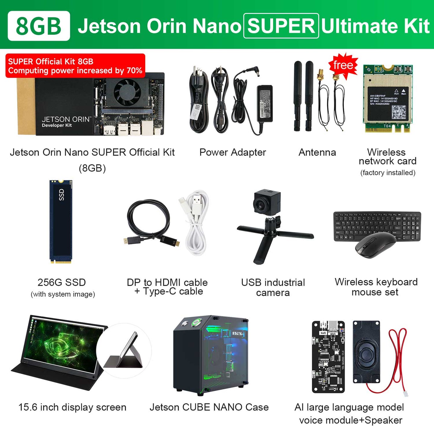 Carte Jetson Orin NANO (officielle/SUB) avec 4 Go/8 Go de RAM