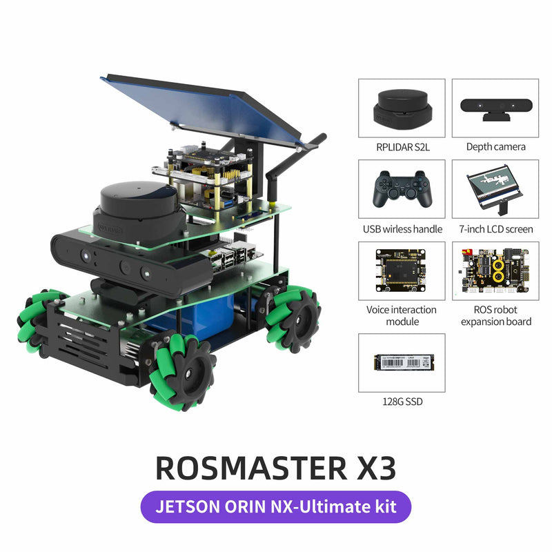 ROSMASTER X3 ROS2 Robot with Mecanum Wheel for Jetson NANO 4GB/Orin NANO/Orin NX/RaspberryPi 4B