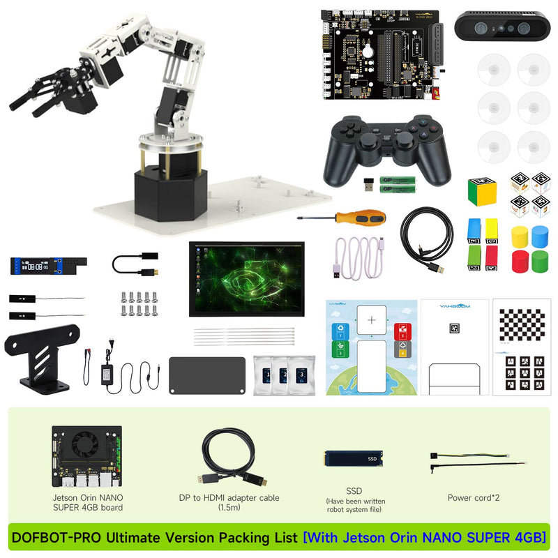 DOFBOT Pro 3D Depth Vision Robotic Arm for Jetson NANO 4GB/Orin NANO SUPE/Orin NX SUPER