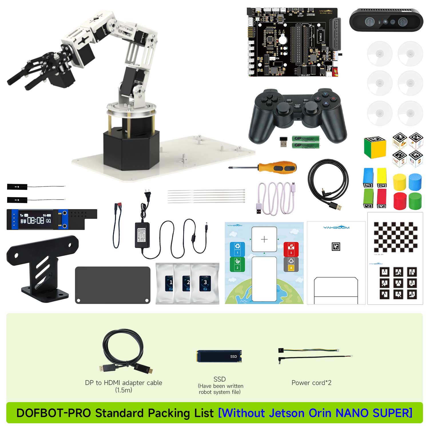 DOFBOT-PRO Standard Packing List  Without Jetson Orin NANO SUPER