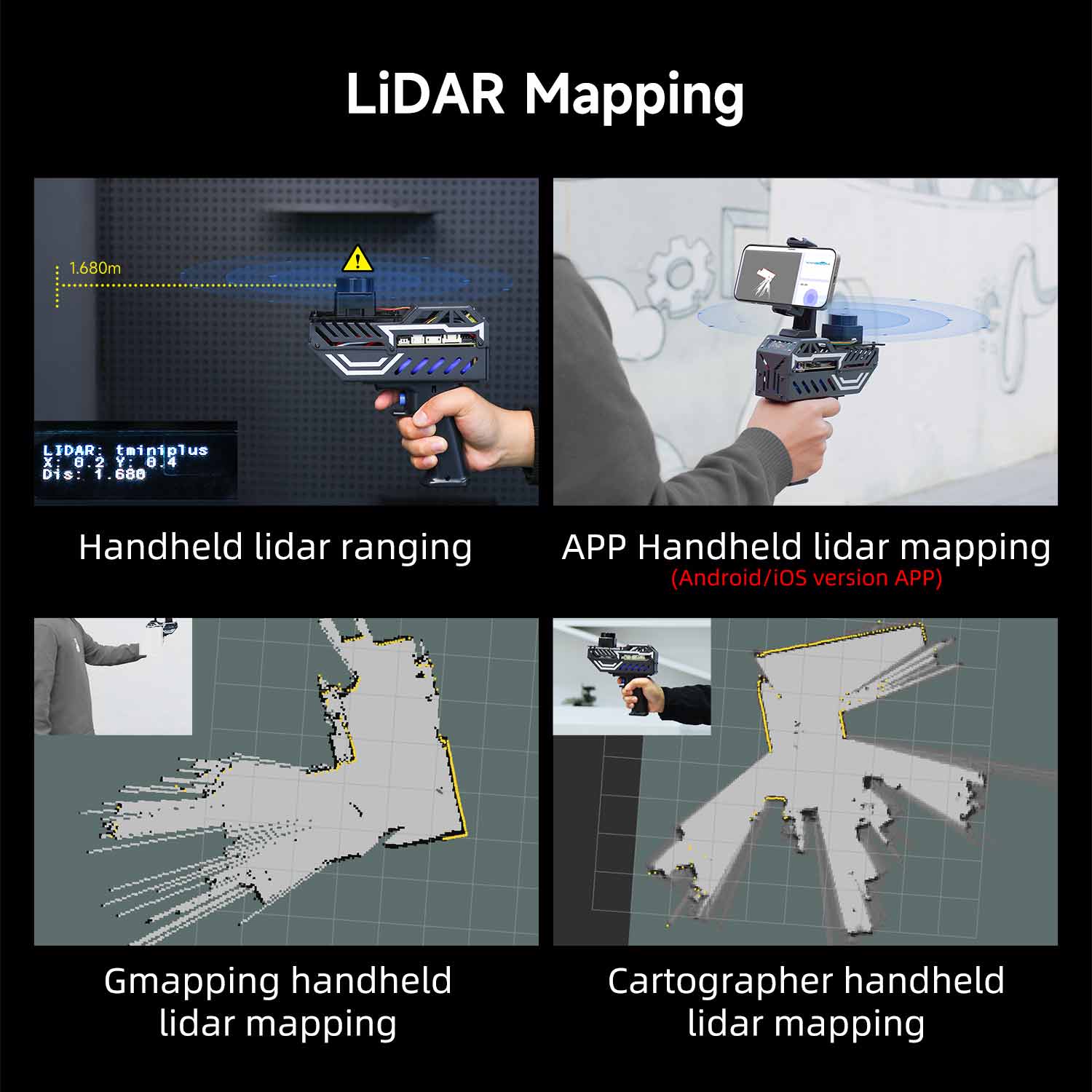 Escáner LiDAR portátil PALMSLAM para mapeo (Lidar opcional)