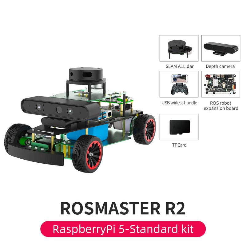 Rpi R2 Module ROSMASTER R2 Ackermann Car with ROS2 for NVIDIA Jetson/Raspebrry Pi 5