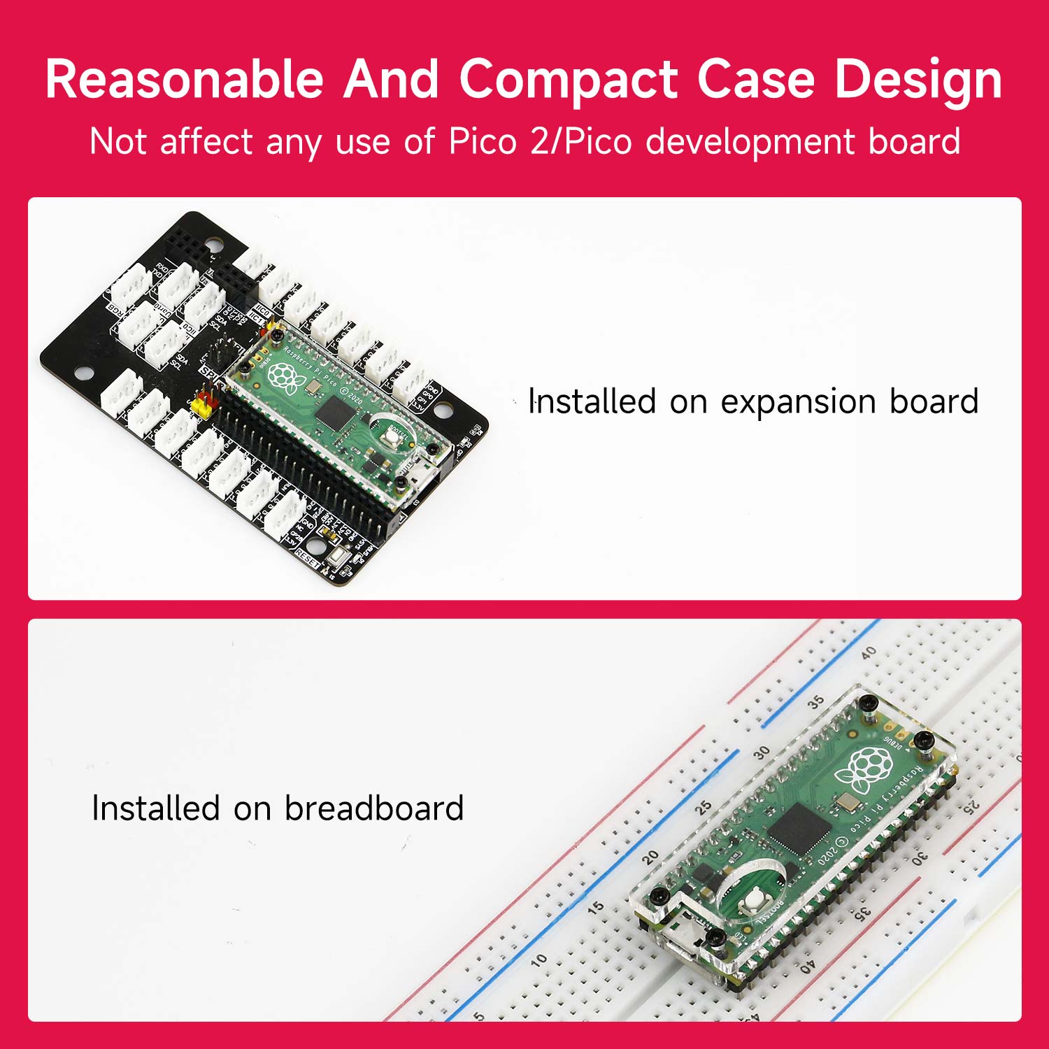 Estuche protector acrílico para Raspberry Pi Pico/Pico 2