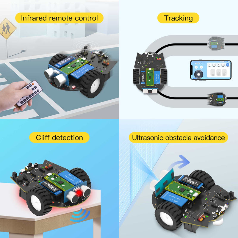 Cute robot car for Raspberry Pi Pico 2 support MicroPython programming