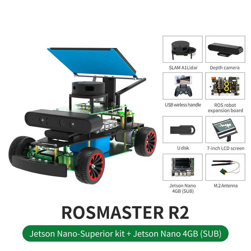 ROSMASTER R2 ROS2 Robot with Ackermann structure for Jetson NANO 4GB/Orin NANO/Orin NX/RPi 5/4B(Max Speed:1.8m/s)