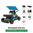 ROSMASTER R2 Jetson Nano Superior Kit without development board parts display: SLAM A1Lidar, depth camera, handle, M.2 Antenna