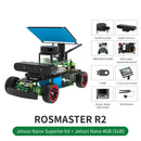 ROSMASTER R2 Jetson Nano 4GB SUB Superior Kit with development board parts display: SLAM A1Lidar, depth camera, M.2 Antenna
