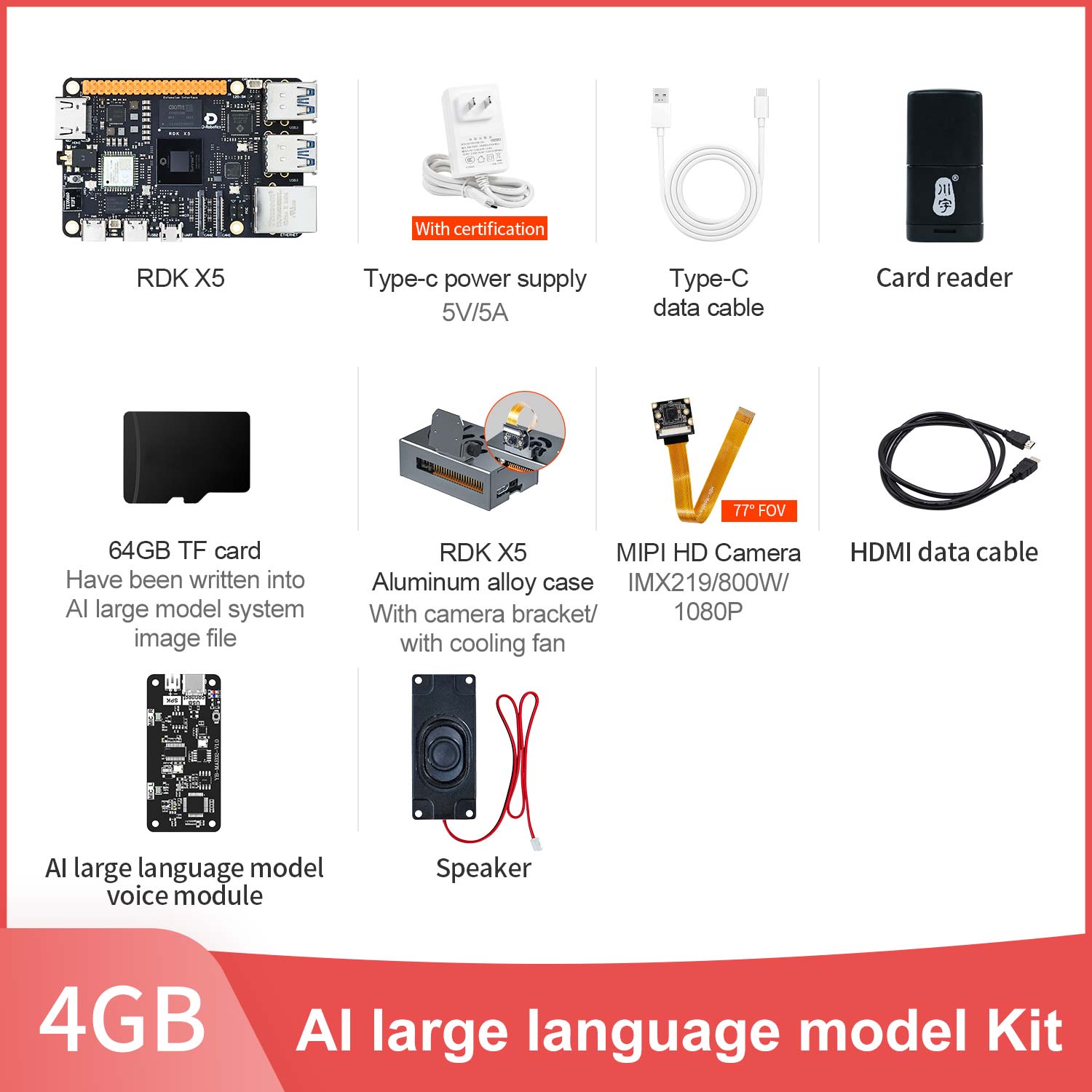 RDK X5 Robot Developer Kit support with 4G/8GB RAM