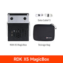 RDK X5 MagicBox with storage bag and data cables on a white background