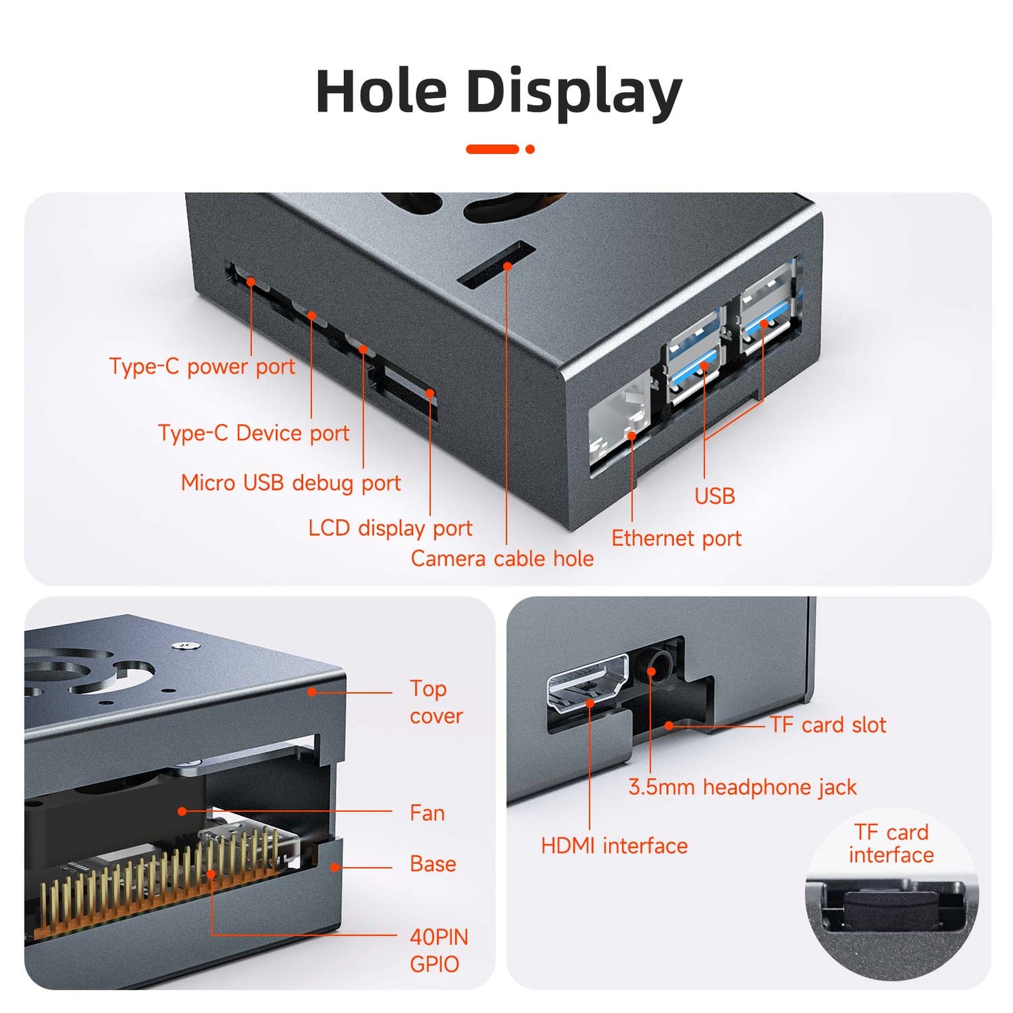 RDK X5 Aluminum Alloy Case with Cooling Fan for D-Robotics RDK X5 Board