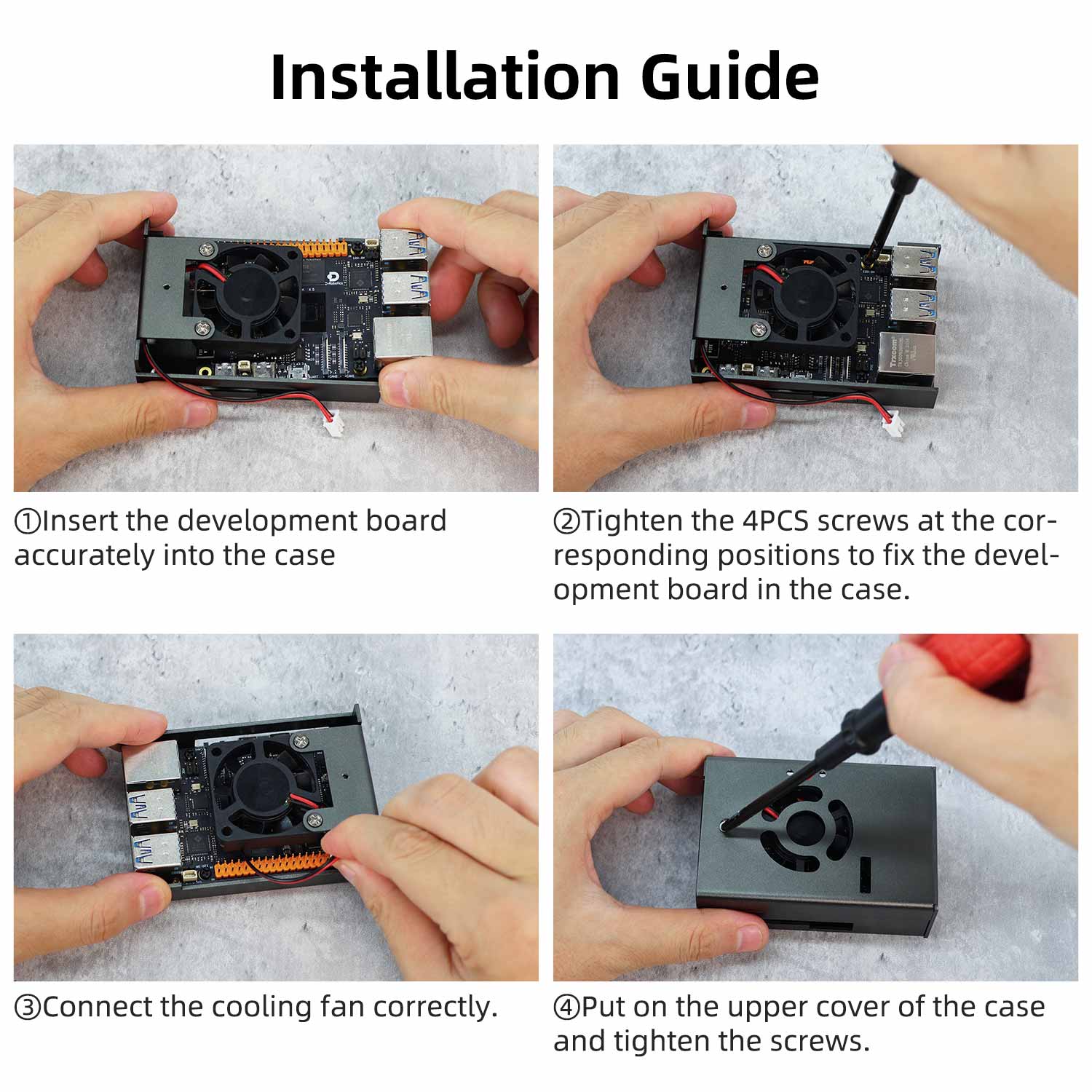 RDK X5 Aluminum Alloy Case with Cooling Fan for D-Robotics RDK X5 Board