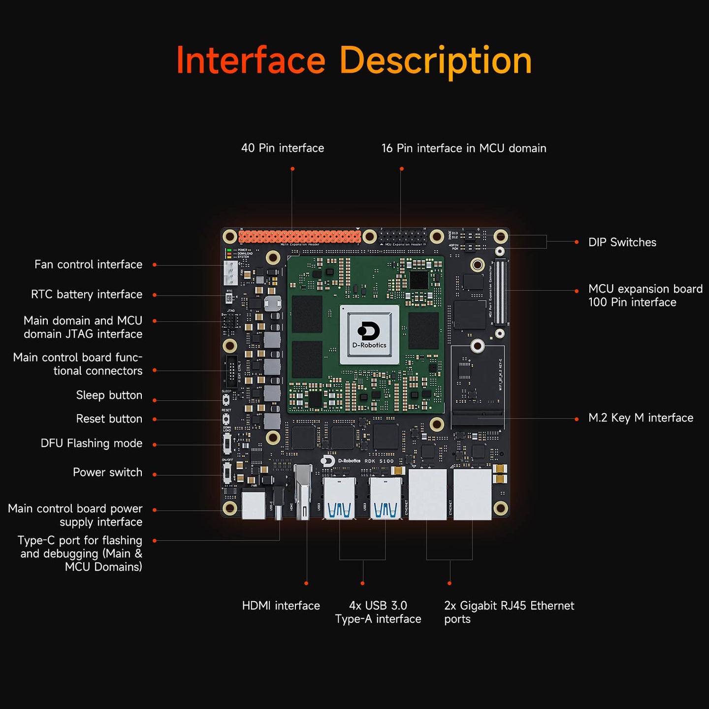 D-Robotics RDK S100 S100P Developer Kit (80TOPS/128TOPS)