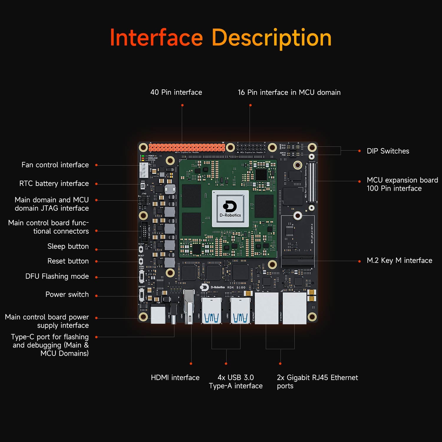 D-Robotics RDK S100 S100P Developer Kit (80TOPS/128TOPS)
