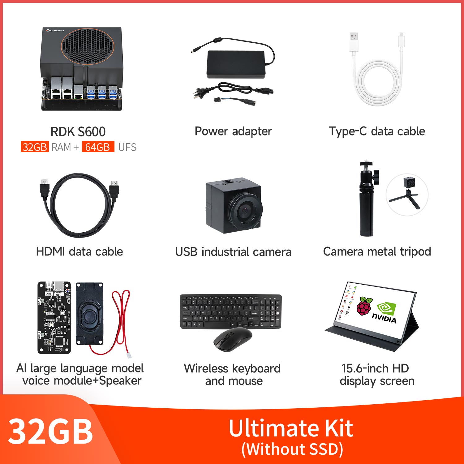 RDK S600 Robot Development Kit with 32+64GB/64+256GB RAM(560TOPS)