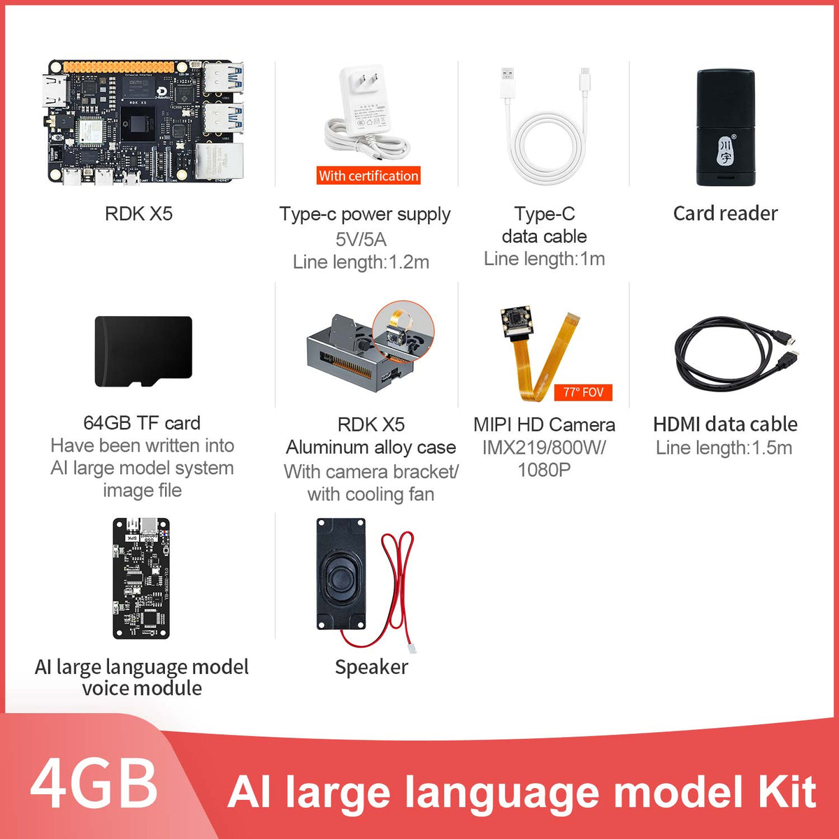 RDK X5 Robot Developer Kit support with 4G/8GB RAM