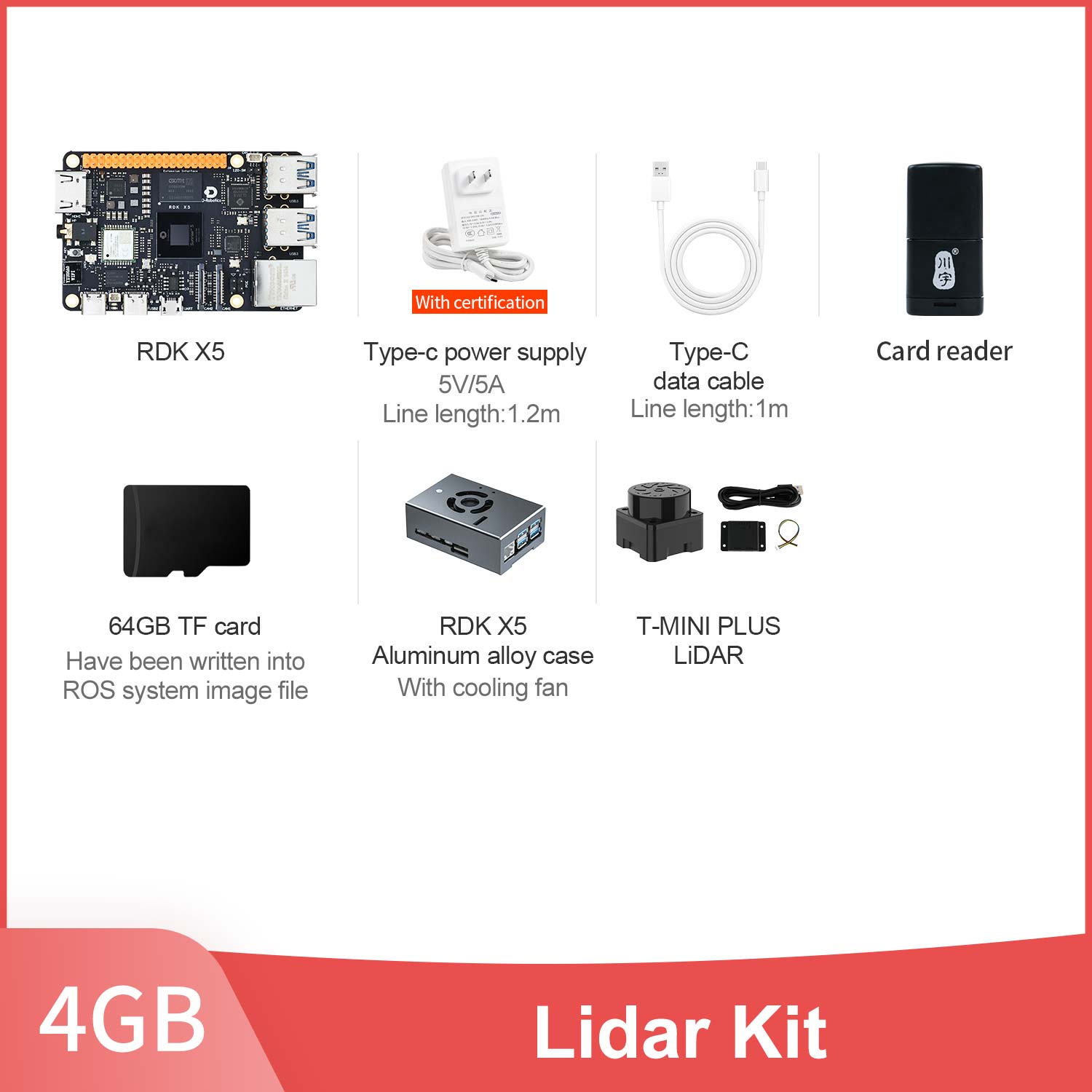 RDK X5 Robot Developer Kit support with 4G/8GB RAM