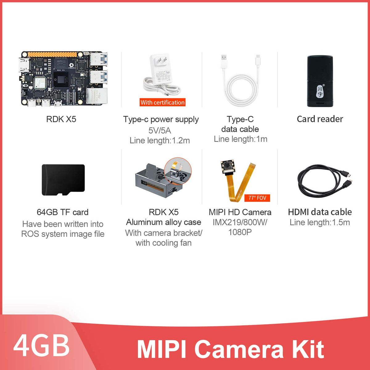 RDK X5 Robot Developer Kit support with 4G/8GB RAM