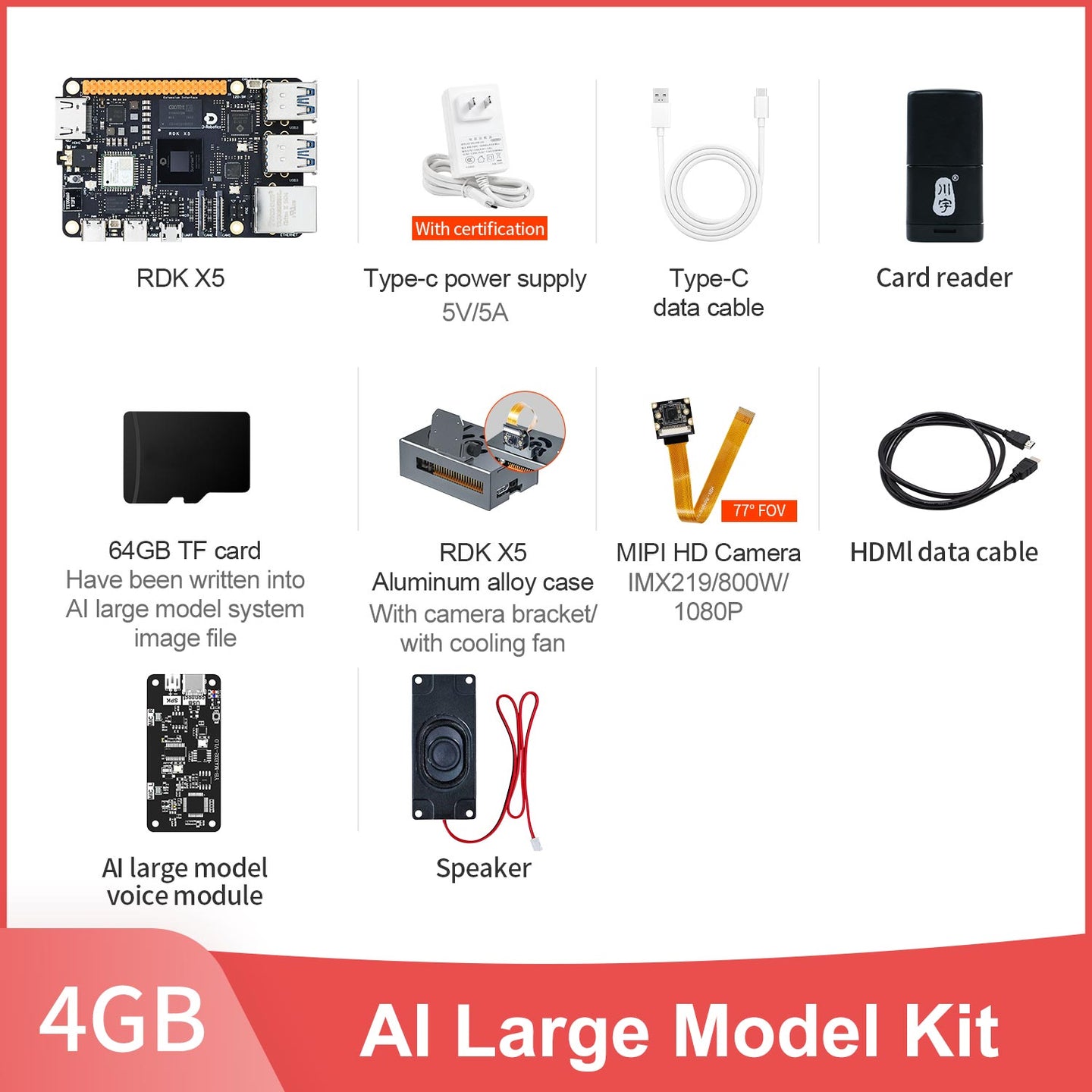 RDK X5 Robot Developer Kit support AI Large Model with 4G/8GB RAM