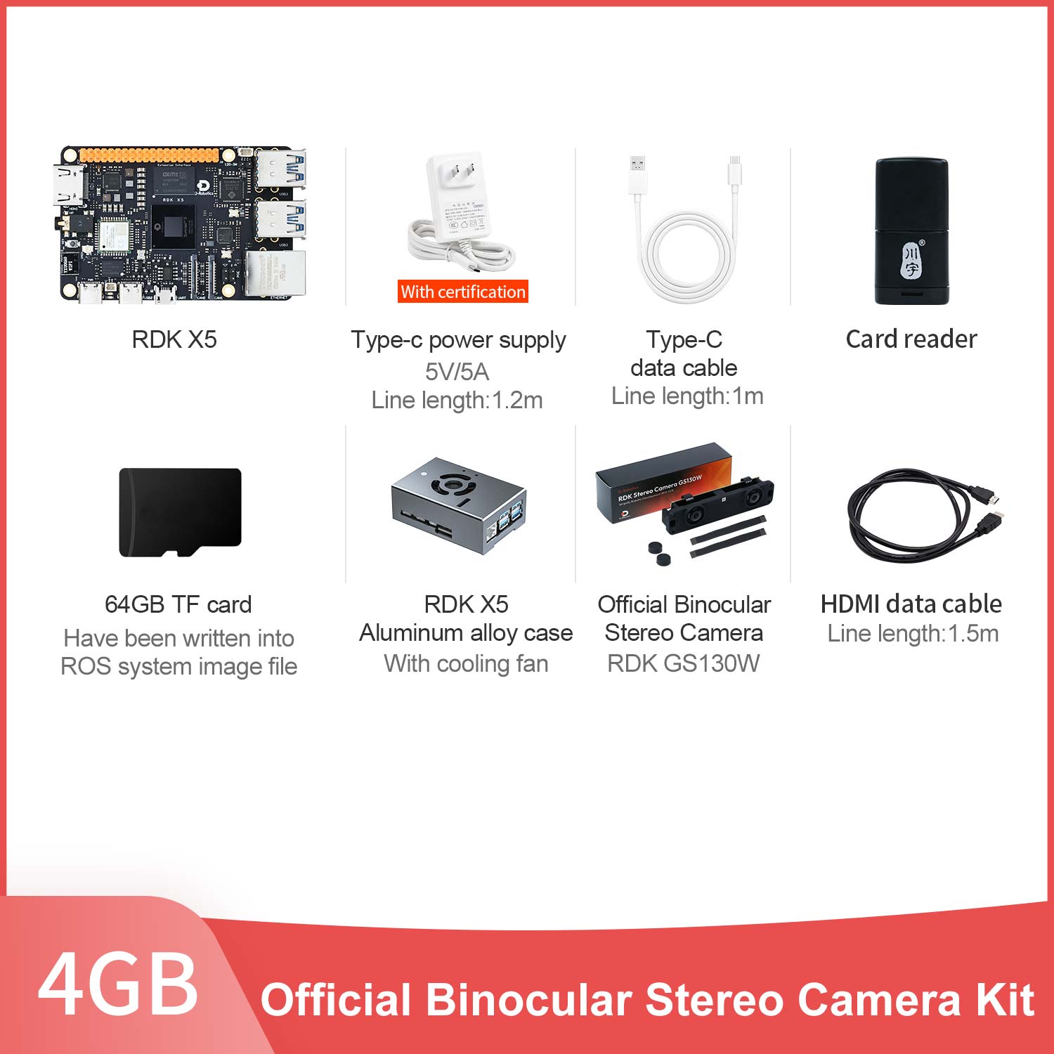 RDK X5 Robot Developer Kit support with 4G/8GB RAM