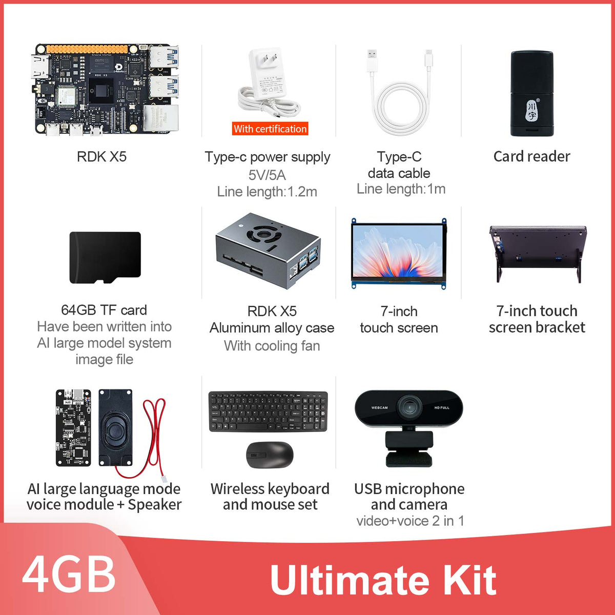 RDK X5 Robot Developer Kit support with 4G/8GB RAM