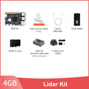 Yahboom Lidar Kit including RDK X5, power supply, card reader, TF card, case with cooling fan and LiDAR sensor.