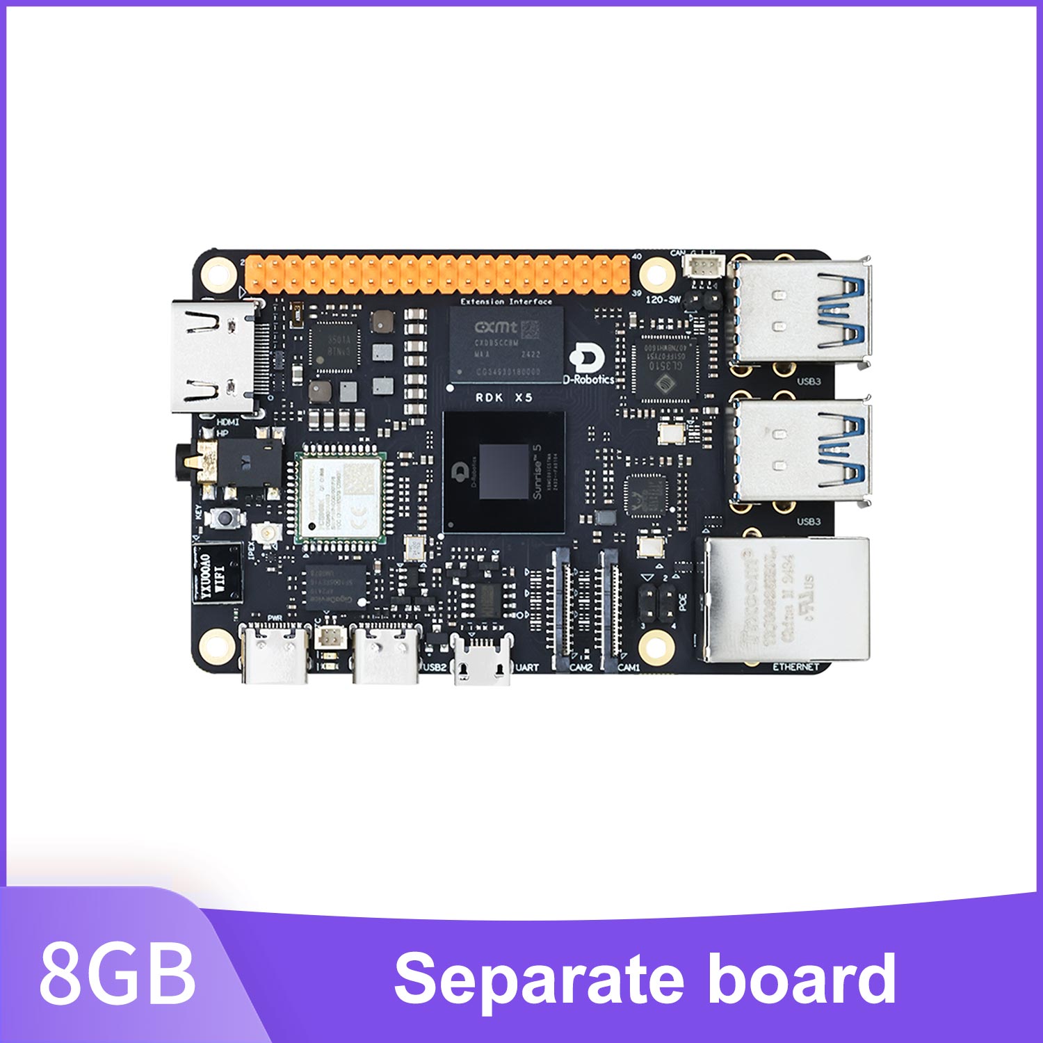 RDK X5 Robot Developer Kit support AI Large Model with 4G/8GB RAM